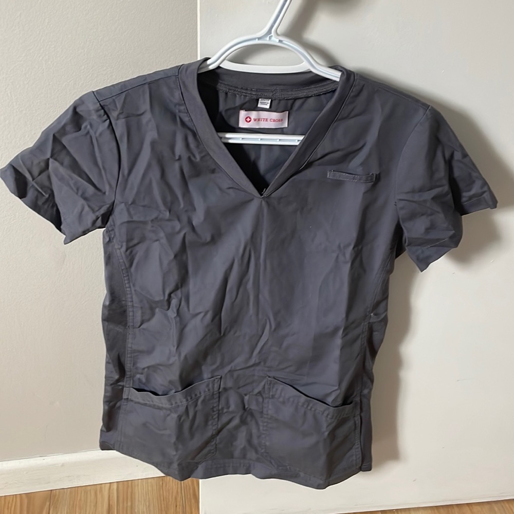 White cross scrub top